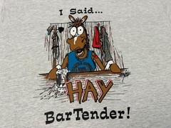 Vintage 1990s 90s Horse Hay Bartender Comic Cartoon Graphic Comedy T-Shirt M NEW