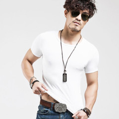 La Camisa De Manga Camiseta Corta De Algodón Para Hombres Verano Casual Cuello V