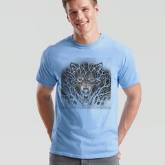 Spiral Forest Wolf Unisex T Shirt Black Cotton Goth Biker Rock Graphic Tee Shirt