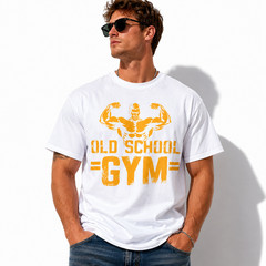 Old School Gym Bodybuilding Fitness Men’s Graphic T-Shirt Workout Tee