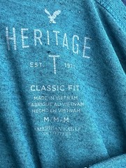 American Eagle Men’s Size M Short Sleeve Button Neck Classic Fit Heritage T