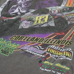 Vtg Dave Dulceak Racing T-Shirt Mens S Illinois Dirt Track Car Joker Graphic Tee