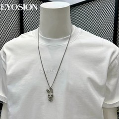 Men High Street Letter Patch Embroidered T-Shirt Rivet Heavy Weight Casual Tee