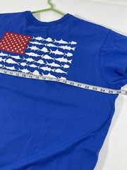 Columbia Shirt Adult XL Blue White Red USA Flag Cotton PFG Short Sleeve
