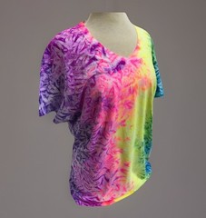 *New* 3XL & 4XL Handmade Rainbow White Cruncht Crinkle Tie Dye, Short Sleeve