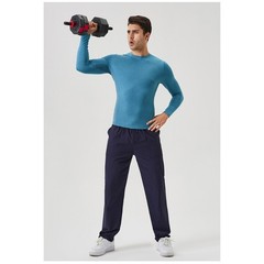 Men’s Autumn Fitness Long Sleeve Clothes Outdoor High Stretch Form Fitting Top