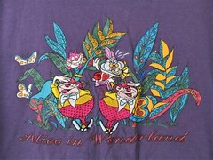 Vintage Alice In Wonderland Disney Store T-shirt X-Large XL Purple Embroidered