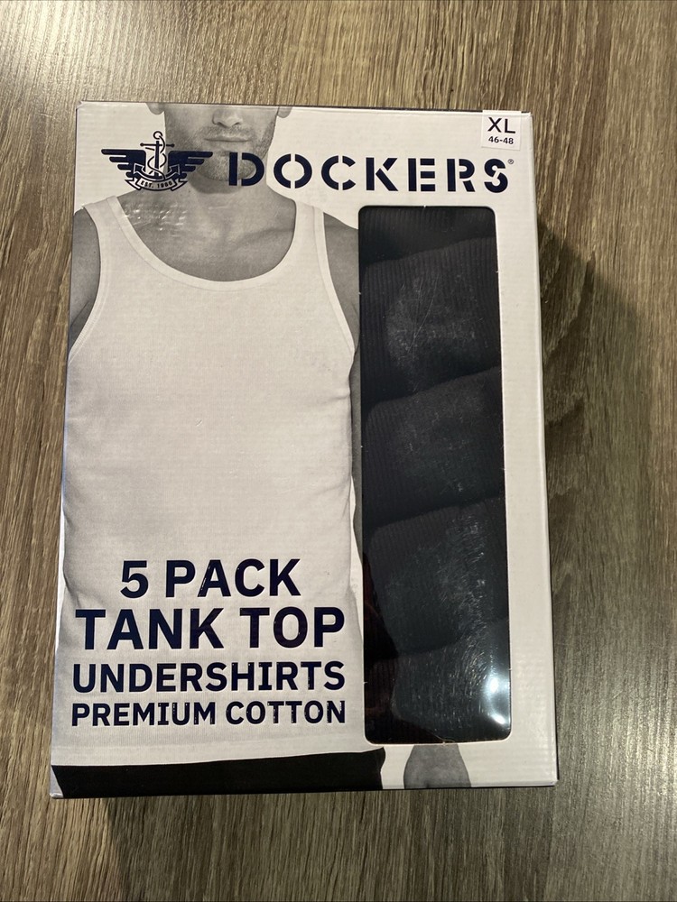 Dockers 5 Pack Tank Tops Undershirts Premium Cotto