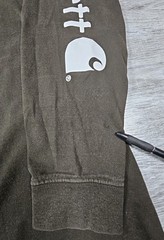 Carhartt Men Shirt X Large TALL Brown Sleeve Logo K231 Long Sleeve Pocket Shirt