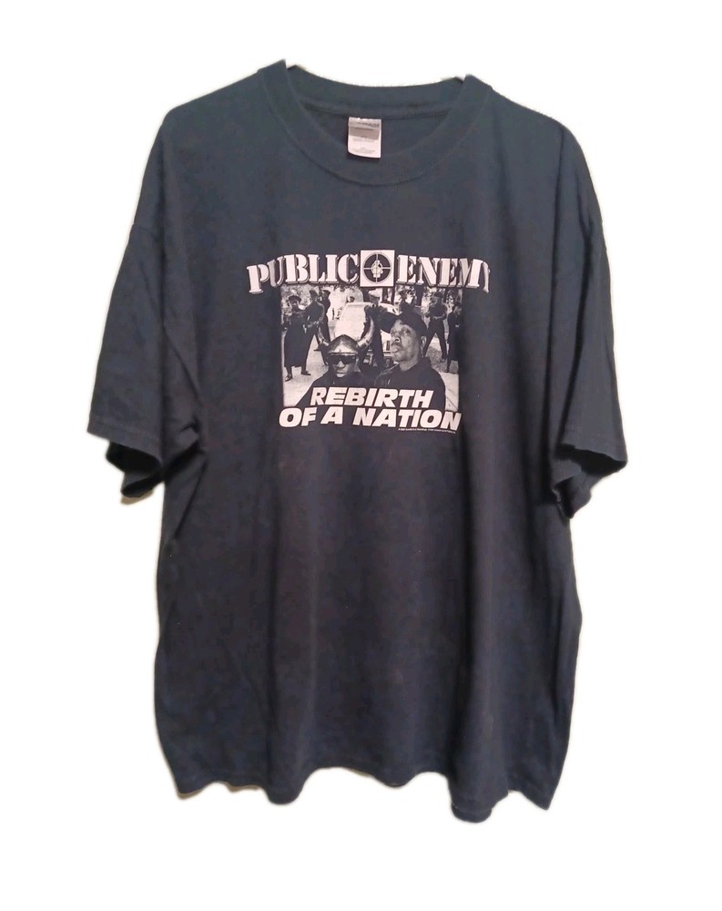 Vintage Public Enemy Rebirth of A Nation T-Shirt Size 2XL Used As-Is Distressed