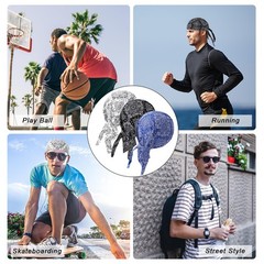 3 Pcs Breathable Skull Cap Bandana Hat Helmet Liner Beanie For Men Skullcap