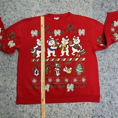 Vintage Holiday Time Christmas Sweatshirt USA Teddy Bears XL Red Ugly Sweater