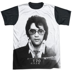 Elvis Presley Mugshot Adult Halloween Costume T Shirt (Black Back), S-3XL
