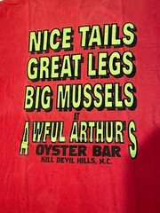 VTG Awful Arthur’s Oyster Bar 100% Cotton T-Shirt Sz Large Kill Devil Hills NC