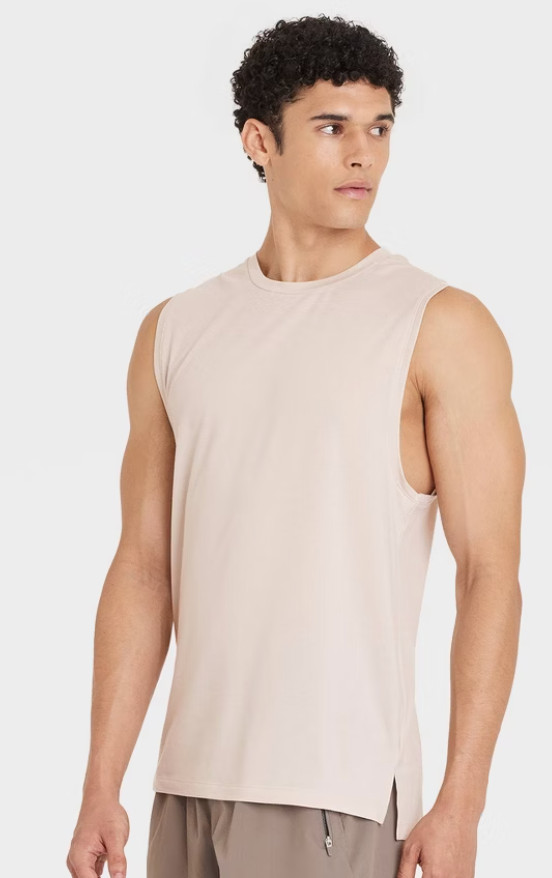 Men’s All in Motion Sleeveless Performance T-Shirt Light Gray