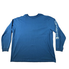 Carhartt Men’s 4XL Royal Blue Original Fit Logo Sleeve LS T Shirt K231 SEE DESCR