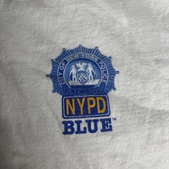 Vintage Gildan NYPD Detective Blue White Shirt Great Condition Size L