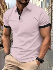 Men’s Breathable Summer Stripe Polo Shirt Stylish Lightweight Casual Top Wear