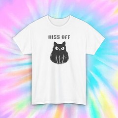Hiss Off Shirt Funny Cat Lover Sarcastic Humor Grumpy Kitty Graphic Tee S-5XL