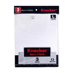 3 Pack KNOCKER MEN’S White A-SHIRTS Tank Top Undershirts Size S M L XL 2XL 3XL