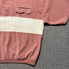 Vintage 80s 90s Envoy Mens Polo Shirt Pink Mauve Banded Hem Short Sleeve Retro M