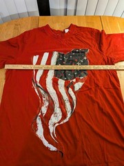 King Size Men’s 2XL Tall Red American Flag Graphic Print Crew Neck Tee Cotton