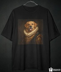 Custom Pet Renaissance Portrait Comfort Tee Personalized Dog Cat Art