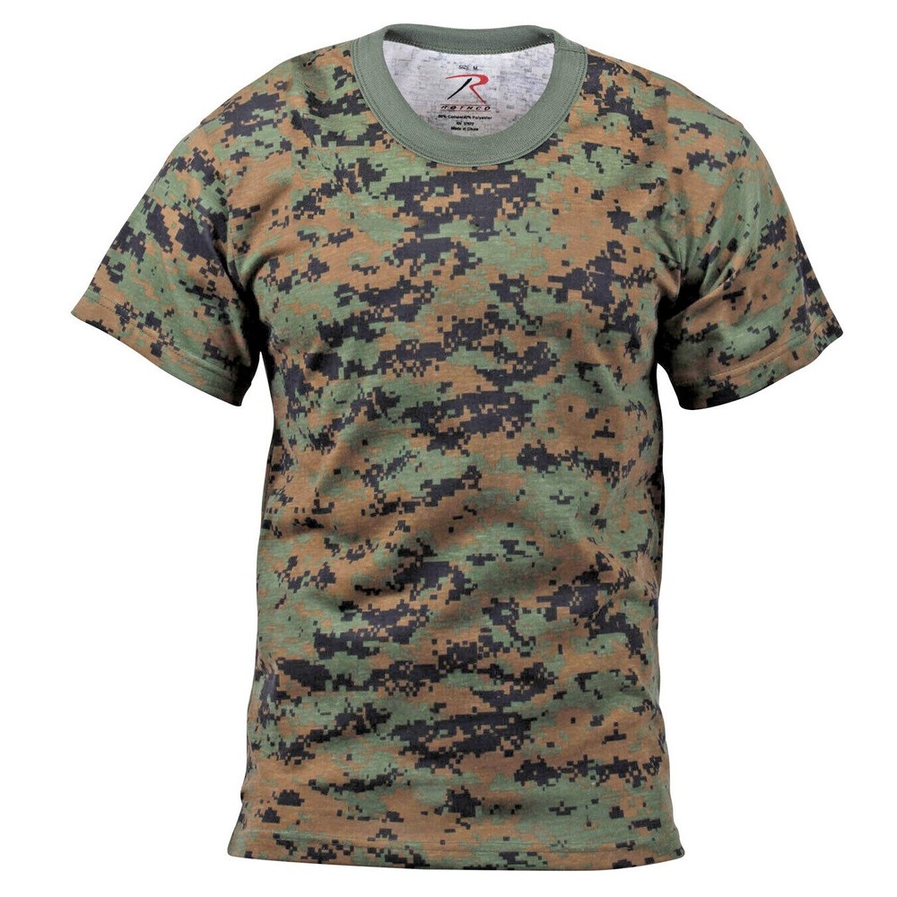 Rothco Mens Woodland Digital Camo Short Sleeve T-Shirt
