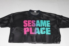 Men’s Black Mesh Crop Top, Sesame Place, Rudman Sportswear, One Size Fits Most