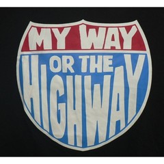 Academy Sports Short Sleeve Crew Graphic Tee Black My Way or the Highway SM $20