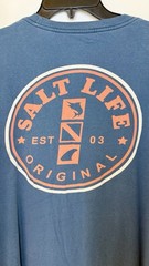 Salt Life Mens T-shirt XL Blue Live Salty Ship Anchor Rusty Kedge