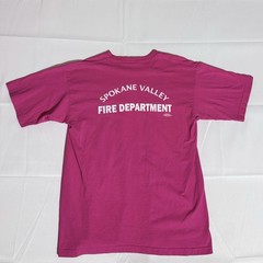 Bayside VTG Tee, USA, 100% Cotton, Spokane FD, Pink, Women’s, Large