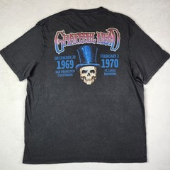 Grateful Dead x Lee 69′ 70′ Tour Band T-Shirt Mens L Black Rock Skull AOP