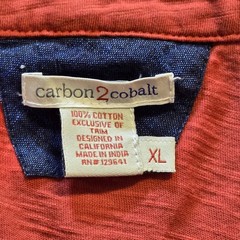 Carbon 2 Cobalt Top Mens Size XL Orange Polo Short Sleeve Slub Knit Casual Basic