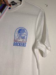 Dockers Unisex Slim Fit Graphic Tee Rainbow Pride Day Top S White Short Sleeve