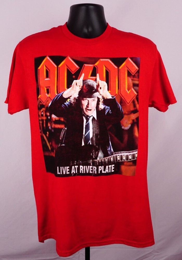 AC/DC Live At River Plate Shirt Men’s Large Red Graphic Adult Shirt New