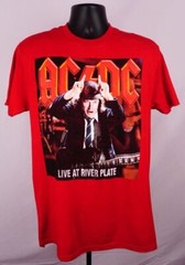 AC/DC Live At River Plate Shirt Men’s Large Red Graphic Adult Shirt New