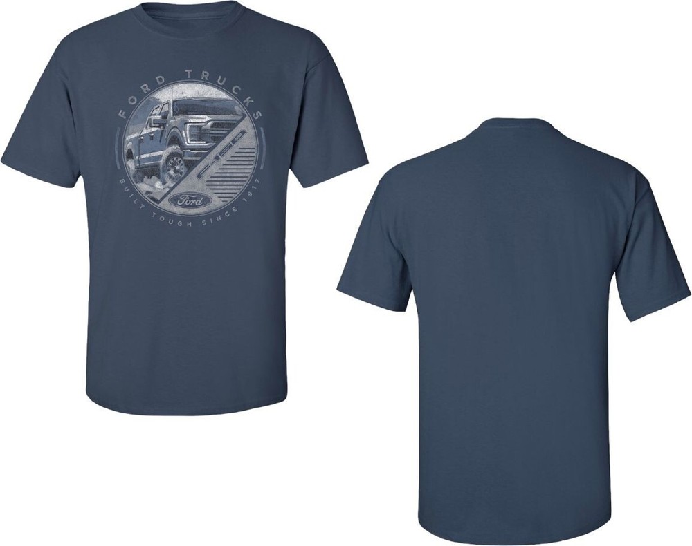 CHECKERED FLAG SPORTS MEN’S FORD TRUCKS F150 BLUE DISTRESSED TEE SHIRT NEW I0209