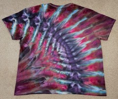 Handmade Ice Tie Dye T-Shirt 3XL Mens Womens Soft Cotton Blue Plum Rolled Dye