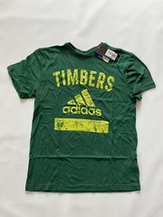 $28 Adidas Men’s MLS Timbers Short Sleeves T-Shirt Slim Fit In Dark Green Size S