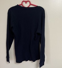 Knocker Active Wear Blue Waffle Knit Long Sleeve Shirt Mens Size Medium