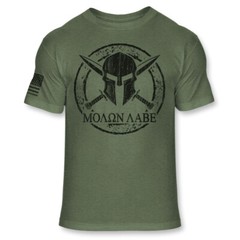 Molon Labe Spartan Helmet and Cross Swords Shirt – Athletic Blend T-Shirt – A210