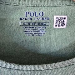 Polo Ralph Lauren Mens XL Custom Slim Fit Green T-Shirt Pink Pony Logo Cotton