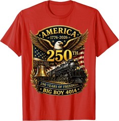 Big Boy 4014 Train USA 250th Anniversary Patriotic American T-Shirt
