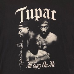 2Pac Tupac Rap Short Sleeve Graphic Crew Neck T Shirt Mens Size XL Black
