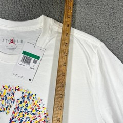Jordan Mens White Multi Color Confetti Jumpman Graphic T-Shirt FN6006-100 XL