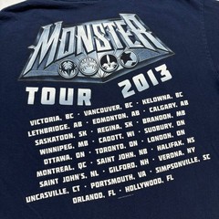 KISS Graphic T-Shirt Men’s Large Navy Blue Skull Monster Tour 2013 Concert Tee