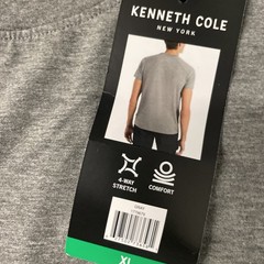 KENNETH COLE Men’s Organic Cotton Blend Crewneck T-Shirt XL GRAY Stretch NEW