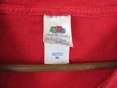 1990’s Fruit od a Loom Easy to wear Red plain USA VTG T-Shirt Size XL