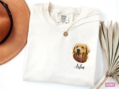 Custom Pet Portrait Comfort Tee Personalized Dog Cat Photo